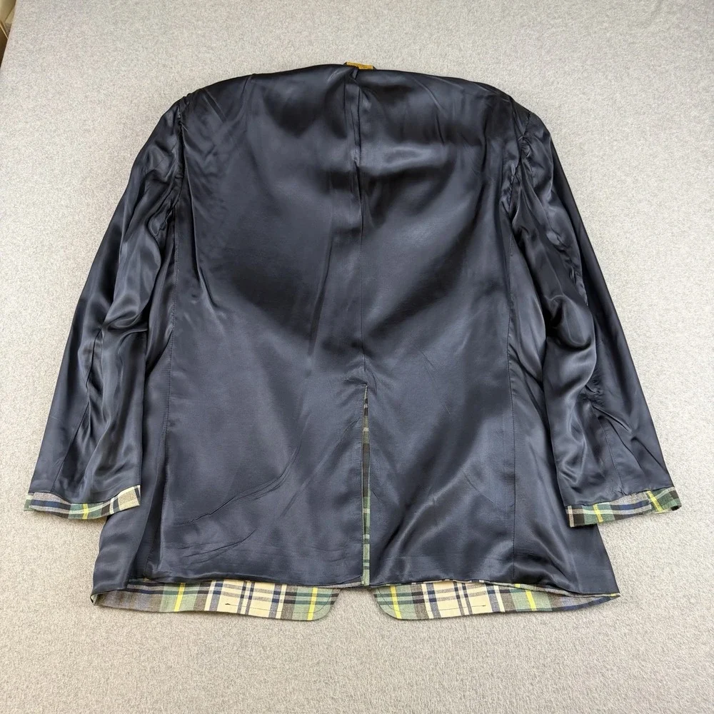 Vintage Brooks Brothers Plaid Sport Coat Blazer USA Preppy Ivy 46R 80s